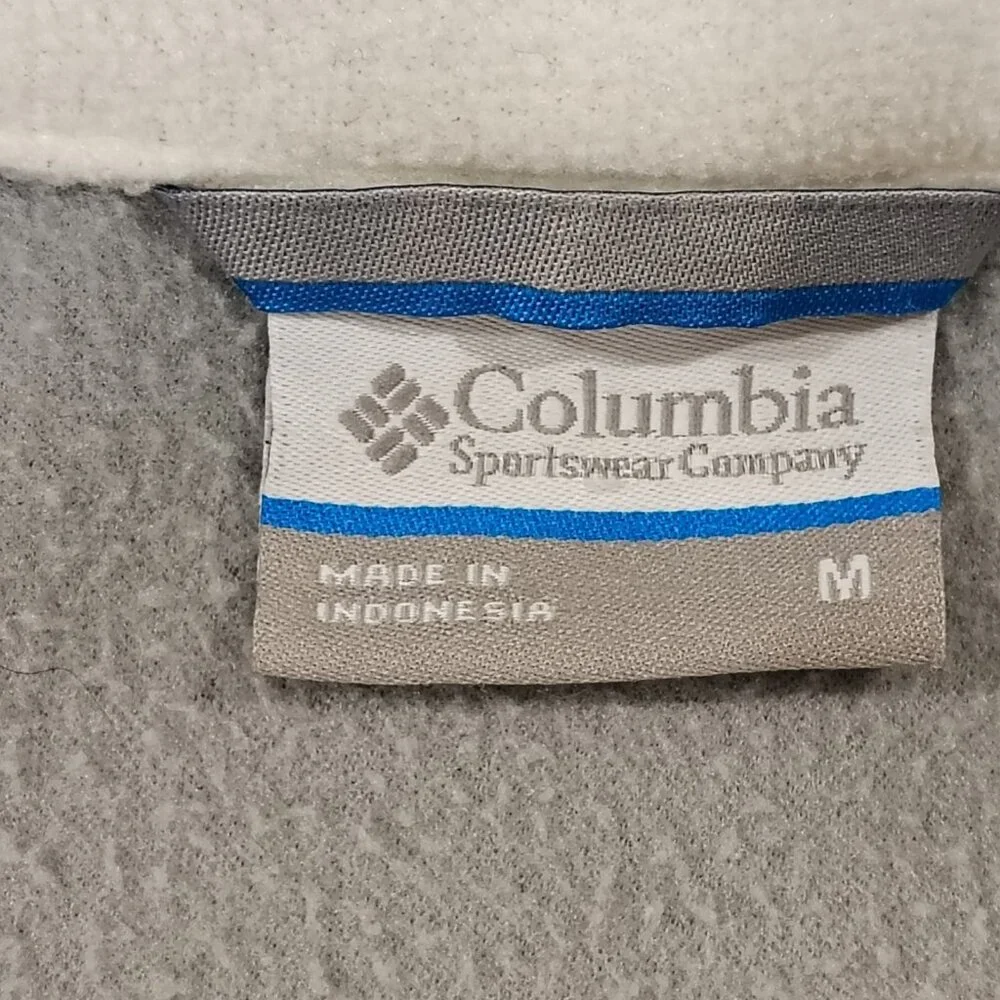 Columbia Sportswear Full Zip Fleece Jacket Womens Size Medium White Gray Pockets - Picture 8 of 16